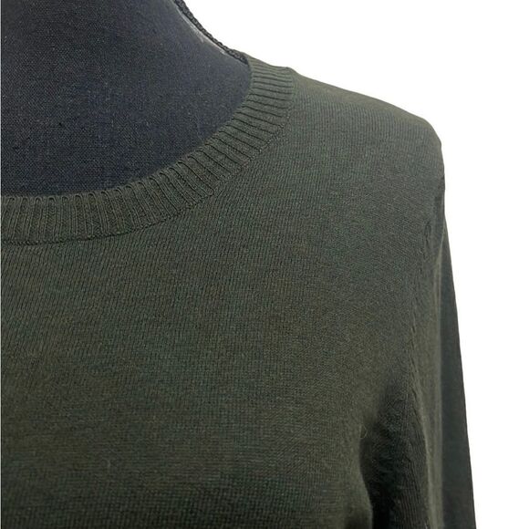 LOGO by Lori Goldstein top tunic green plaid sharkbite cotton Med FIRM on PRICE - Picture 3 of 6